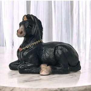 Windstone Editions Black Foal Unicorn Signed Peña 1990 Retired Fantasy Sculpture